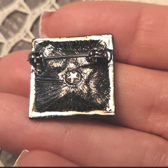 Carolee Crystal & Enamel Flag and Robert Rose Crystal Star Pins - Picture 6 of 6